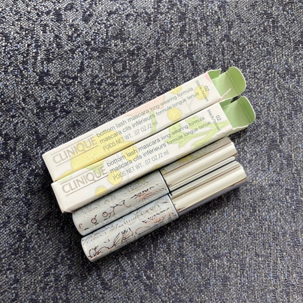 Lot 2 Clinique Bottom Lash Mascara in 02 black/brown 0.07 oz/2 ml Full Size
